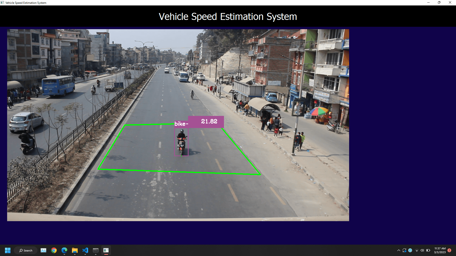 Vehicle Speed Estimation System using YOLO and DeepSORT
