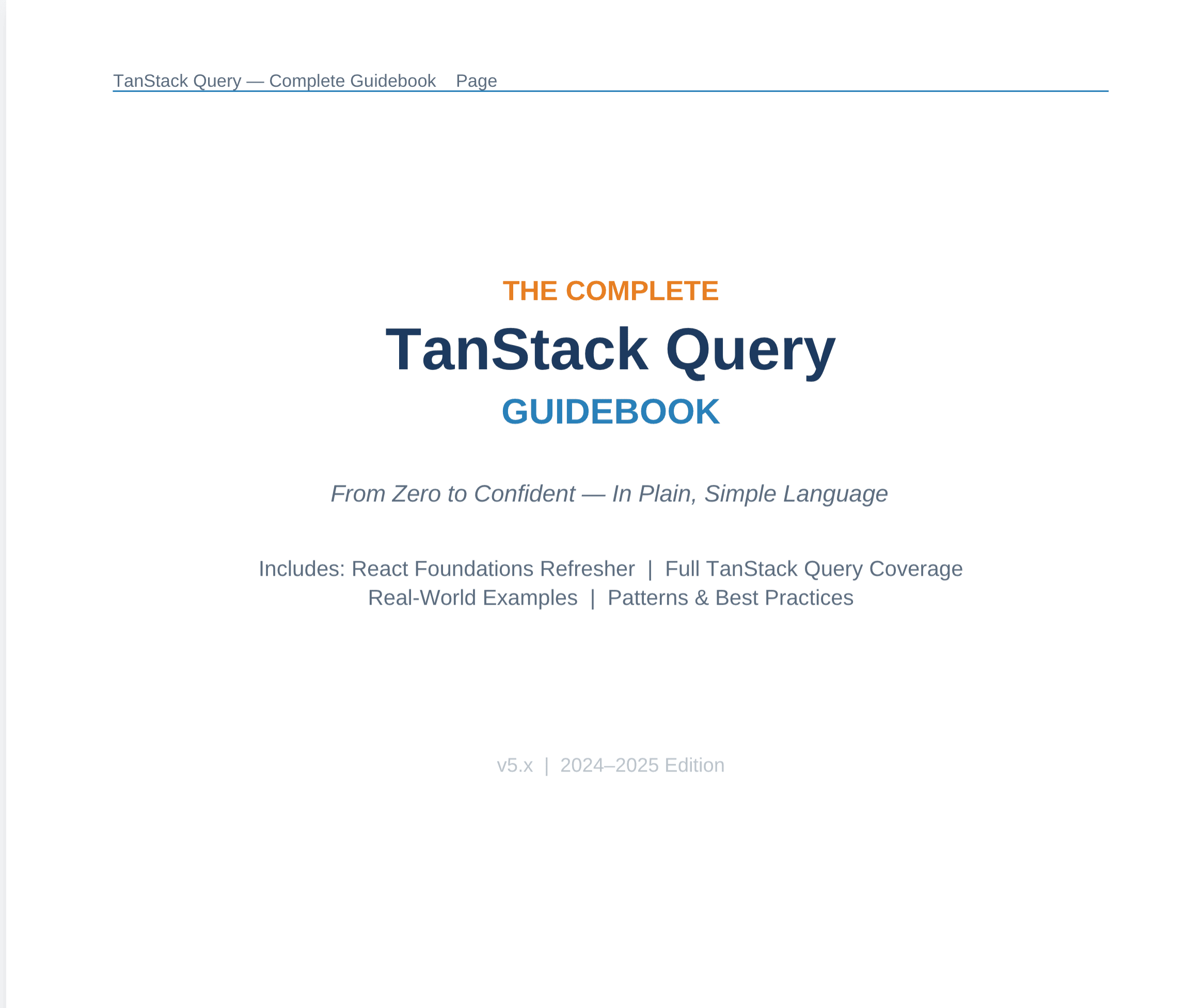 TanStack Query GUIDEBOOK